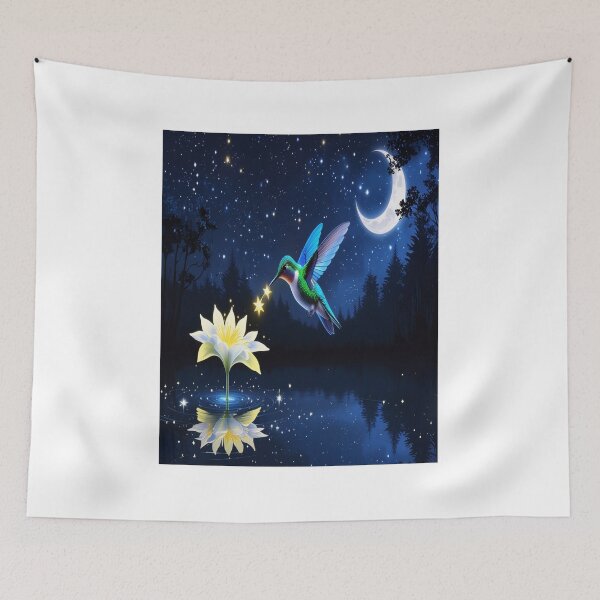 Item preview, Starlight Hummingbird Magical Night Fantasy Art designed and sold by Max Store.