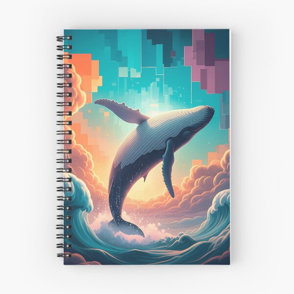 Item preview, Surreal Whale Flying Through the Sky – Colorful Abstract Dreamscape designed and sold by Dino-Lune.