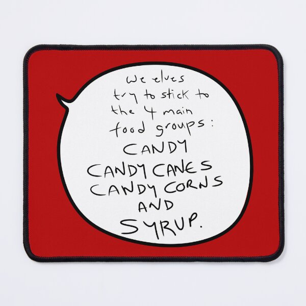 Item preview, Candy Quote Print – Funny Christmas Wall Art, “Four Main Food Groups” Holiday Speech Bubble, Sweet Tooth Decor designed and sold by from here 2 mars.