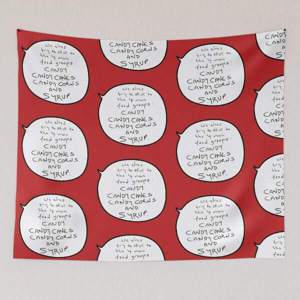 Item preview, Candy Quote Print – Funny Christmas Wall Art, “Four Main Food Groups” Holiday Speech Bubble, Sweet Tooth Decor designed and sold by from here 2 mars.
