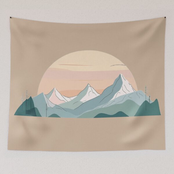 Item preview, Luna de Montaña Mística – Paisaje de Arte Lineal Minimalista designed and sold by StudioBy-ColorNest.