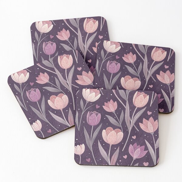 Item preview, Dusky Purple Tulip Garden Pattern designed and sold by joycrysstudio.