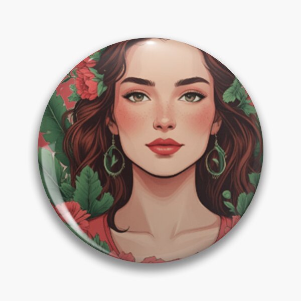 Item preview, Belleza Floral – Mujer con Flores Rojas designed and sold by StudioBy-ColorNest.