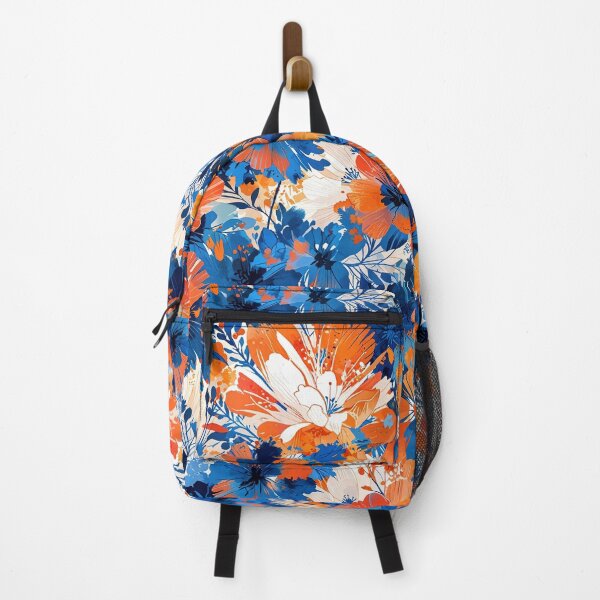 Item preview, Blue and Orange Floral Explosion Art designed and sold by CoolPixels.