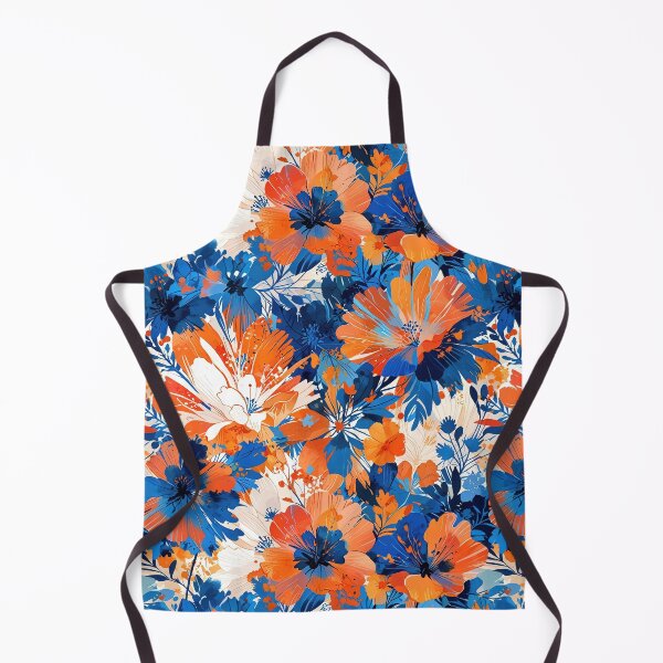 Item preview, Blue and Orange Floral Explosion Art designed and sold by CoolPixels.
