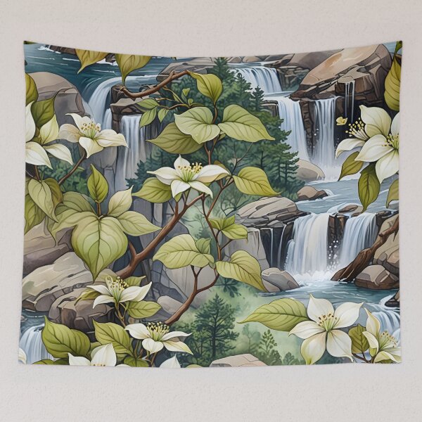 Item preview, Apple Blossoms and Waterfalls designed and sold by Eclectic Monkey.