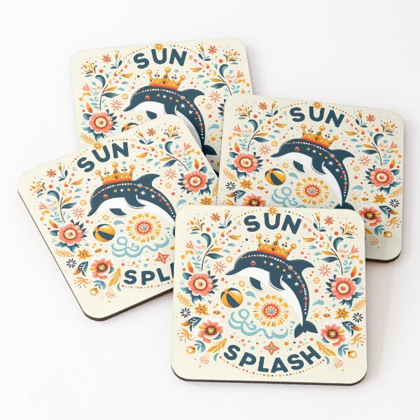Item preview, Sun Splash Dolphin King - Scandinavian Folk Art by heidiannemorris © designed and sold by FOLK ART FUSION by heidiannemorris.