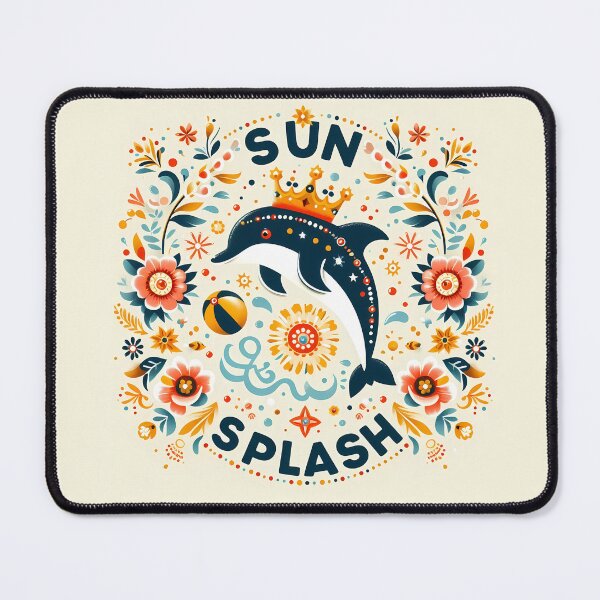 Item preview, Sun Splash Dolphin King - Scandinavian Folk Art by heidiannemorris © designed and sold by FOLK ART FUSION.