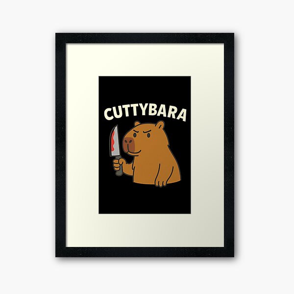 Item preview, Capybara with Knife Cuttybara Dark Animal Pun designed and sold by Uglyandcute.
