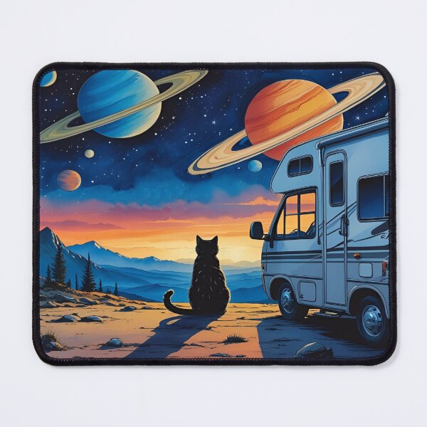 Item preview, Stargazing Cat and his Galactic RV designed and sold by EschatonGarden.