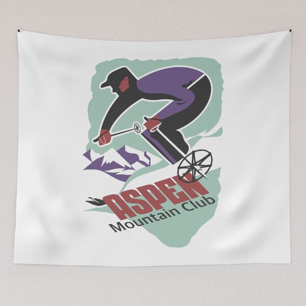 Item preview, Retro Downhill Ski Mountain Design designed and sold by YogaAriesta.