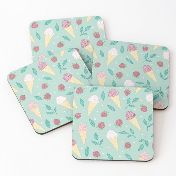 Item preview, Mint Ice Cream Cone and Berries Pattern designed and sold by joycrysstudio.