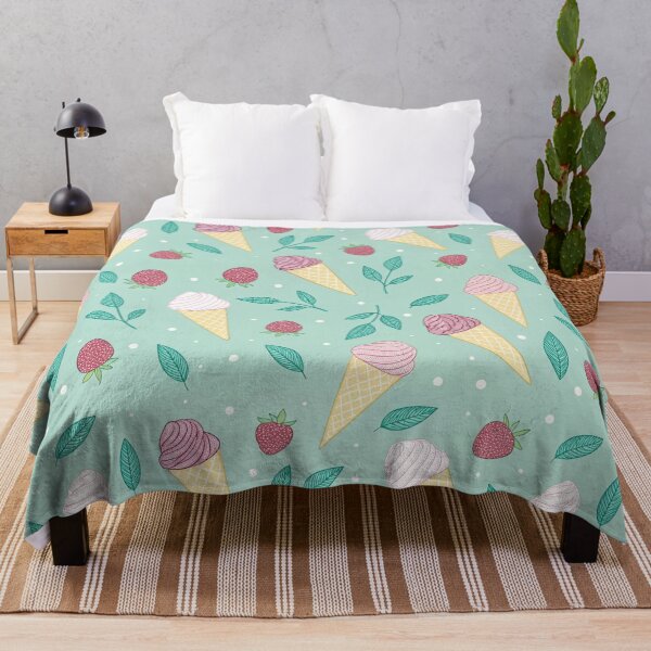 Item preview, Mint Ice Cream Cone and Berries Pattern designed and sold by joycrysstudio.