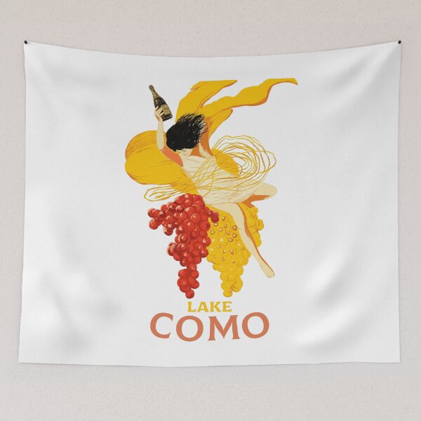 Item preview, Lake Como Italy Wine Poster – Retro Grapes & Celebration Art designed and sold by YogaAriesta.