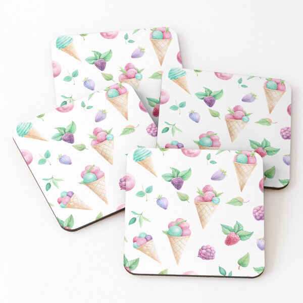 Item preview, Watercolor Ice Cream and Berry Pattern designed and sold by joycrysstudio.
