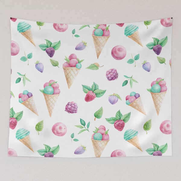 Item preview, Watercolor Ice Cream and Berry Pattern designed and sold by joycrysstudio.