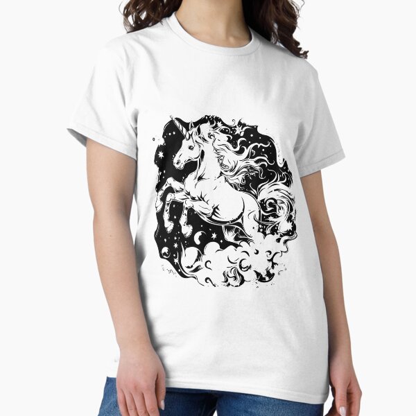 Item preview, Illustration d'une licorne céleste | Créature fantastique et mystique dans le ciel cosmique designed and sold by inkoutninja.