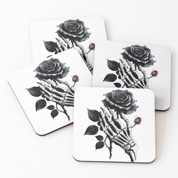 Item preview, Skeleton Hand Holding Black Rose designed and sold by RainyShop32.