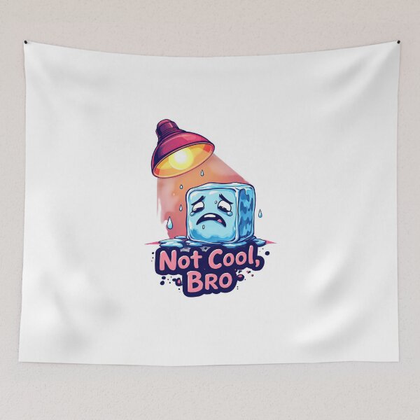 Item preview, Cartoon illustration of a melting ice cube with a lamp on top designed and sold by cafegrafis.