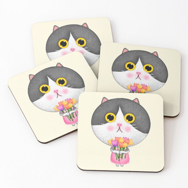Item preview, Cat holding flowers designed and sold by Puifai2489.