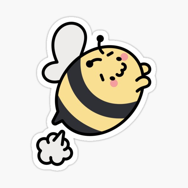 Item preview, Cute Kawaii Bumblebee Farting Funny Whimsical Cartoon Art designed and sold by Tikis Play House.