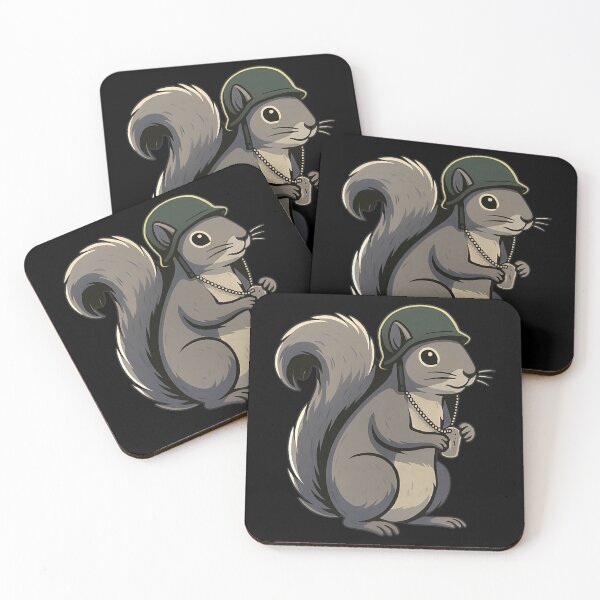 Item preview, Squirty's Honor – Grief & Tribute Squirrel with Dog Tags designed and sold by Kmhbelieve620.