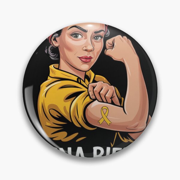Item preview, Spina Bifida Warrior Strong Woman Yellow Ribbon Awareness designed and sold by ConceptualVibes.