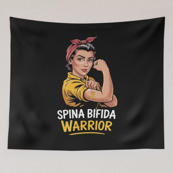 Item preview, Spina Bifida Warrior Strong Woman Yellow Ribbon Awareness designed and sold by ConceptualVibes.