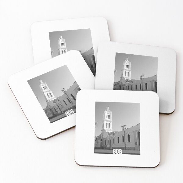 Item preview, Black and White Bogota Usaquen Square and church designed and sold by BogBrand.