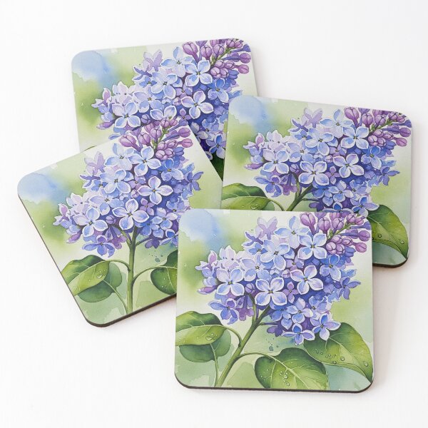 Item preview, Blue Breeze: Watercolor Lilac Blossom designed and sold by BYnomi.