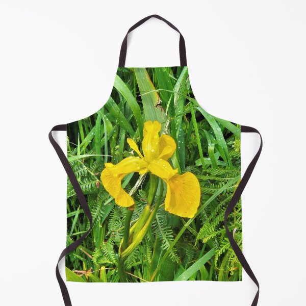 Item preview, Yellow iris flower in bloom with ferns designed and sold by FranWest.