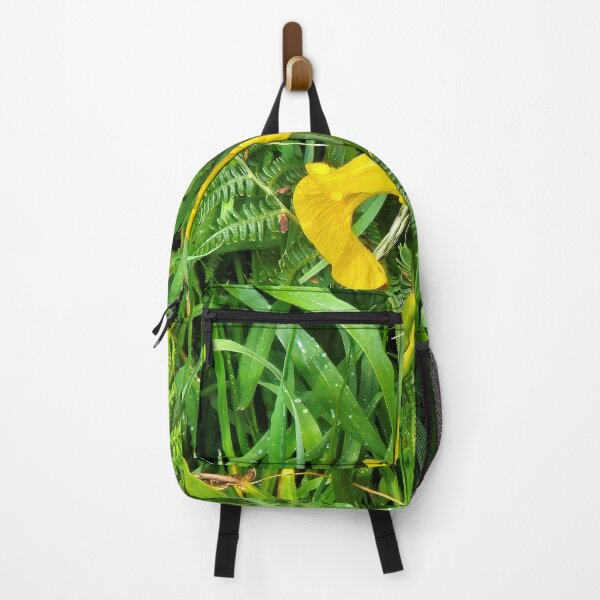 Item preview, Yellow iris flower in bloom with ferns designed and sold by FranWest.