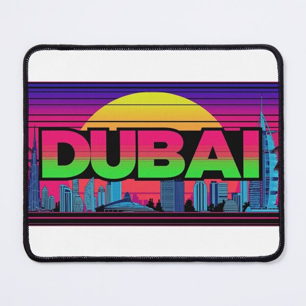 Item preview, Dubai Skyline Sunset – Colorful Cityscape T-Shirt Design designed and sold by QSHOOLKA.