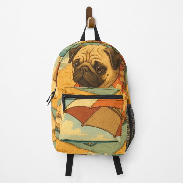 Item preview, funny pug reading a book on the beach designed and sold by Mauswohn.