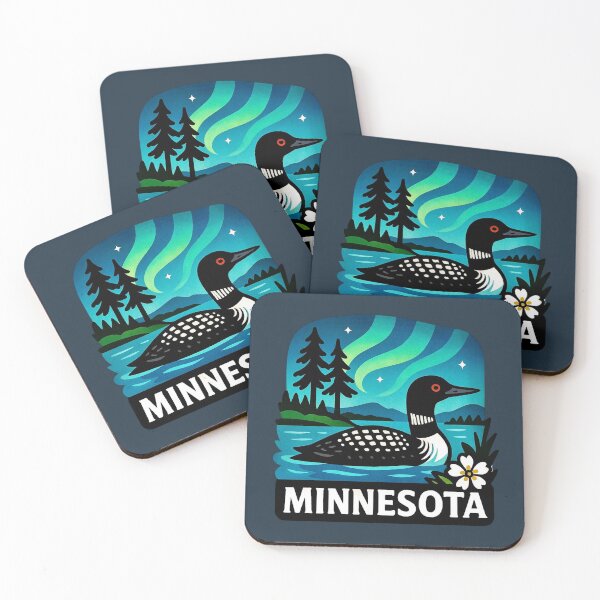 Item preview, Minnesota USA - Loon Waterfowl & Northern Lights designed and sold by Myra365Art.