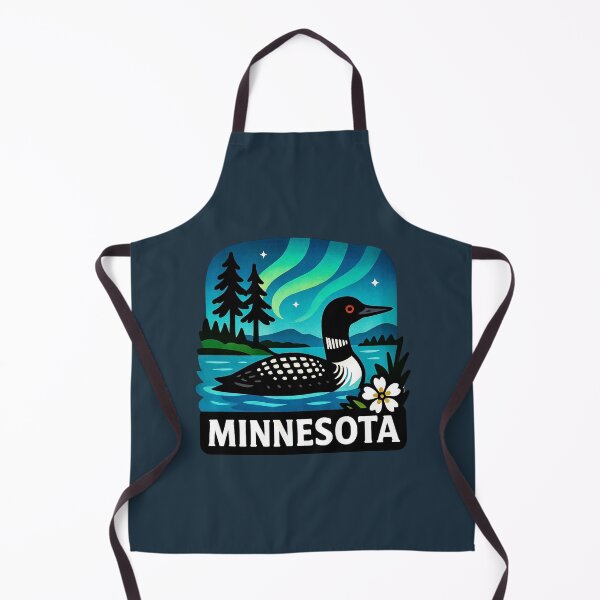 Item preview, Minnesota USA - Loon Waterfowl & Northern Lights designed and sold by Myra365Art.