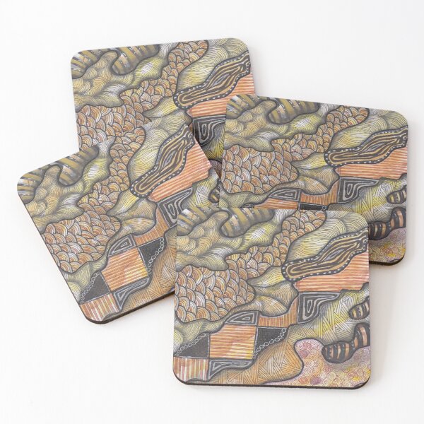 Item preview, Bee Still - Golden Honey Flow Abstract Zentangle designed and sold by ColorWander.