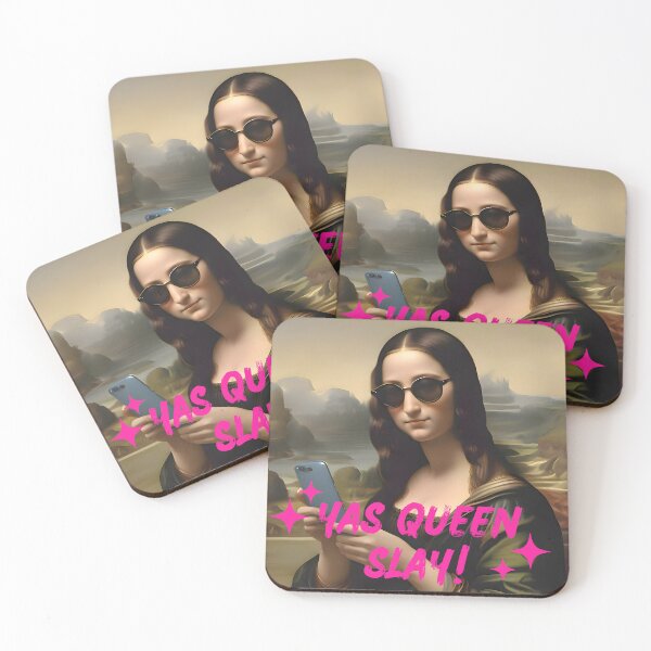 Item preview, Mona Lisa Texting in Sunglasses 'Yas Queen, Slay!' designed and sold by 5WomenRising.