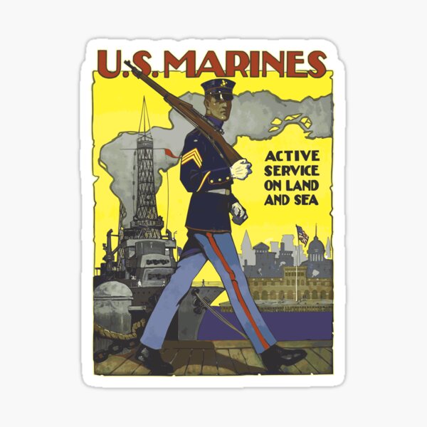 Item preview, Vintage U.S. Marines Recruitment Art designed and sold by MehMerchTees.