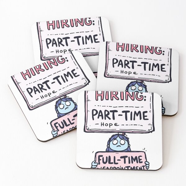 Item preview, Cartoon of a woman holding a sign that says hurting part time hope designed and sold by cafegrafis.