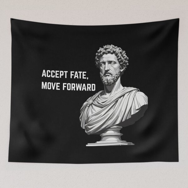 Item preview, Accept Fate, Move Forward - Stoic Philosopher Marcus Aurelius Artwork designed and sold by LexaArtworks.