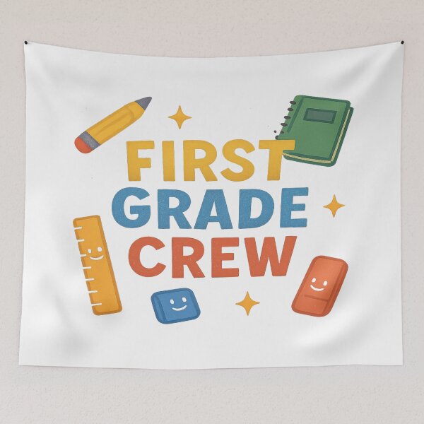 Item preview, First Grade Crew – Back to School Fun designed and sold by Rajasekar.