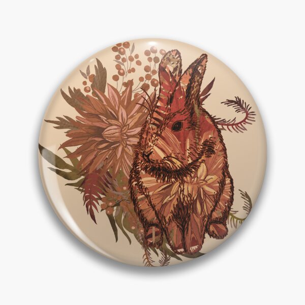Item preview, Vintage Rabbit with Flowers designed and sold by ThenSheDid.