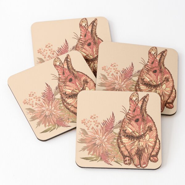 Item preview, Vintage Rabbit with Flowers designed and sold by ThenSheDid.
