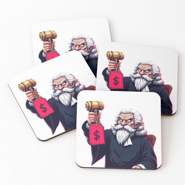 Item preview, Cartoon judge with a gavel and a dollar sign designed and sold by cafegrafis.