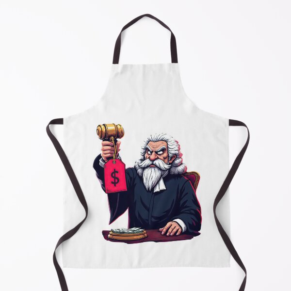 Item preview, Cartoon judge with a gavel and a dollar sign designed and sold by cafegrafis.