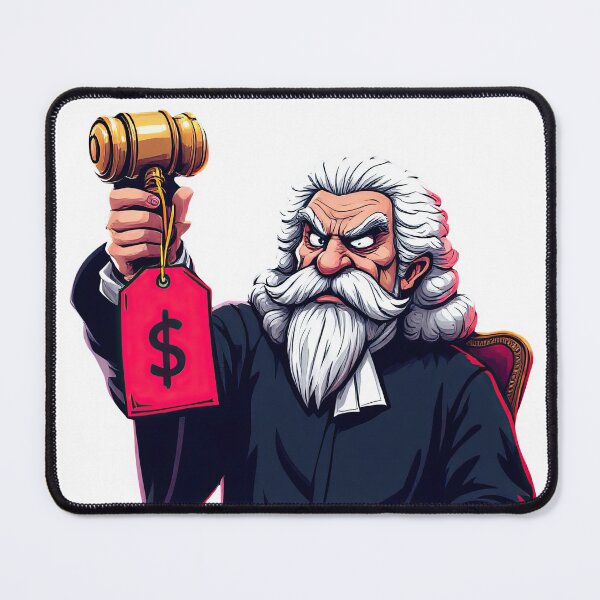 Item preview, Cartoon judge with a gavel and a dollar sign designed and sold by cafegrafis.