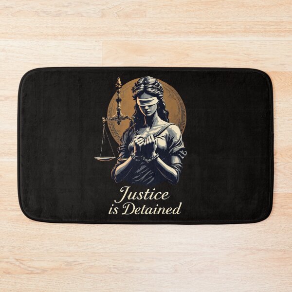 Item preview, Arafed image of a woman with blindfolded hands holding a scale designed and sold by cafegrafis.