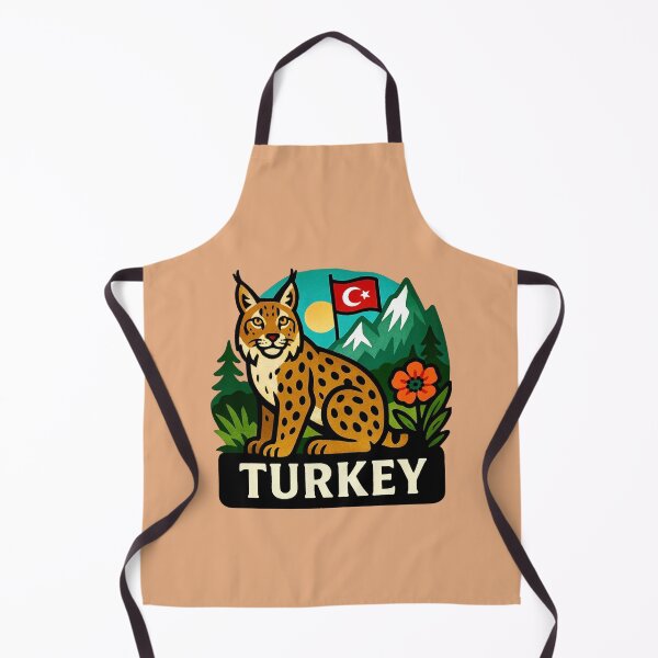 Item preview, Turkey - Anatolian Lynx with Pines & Rugged Cliffs designed and sold by Myra365Art.