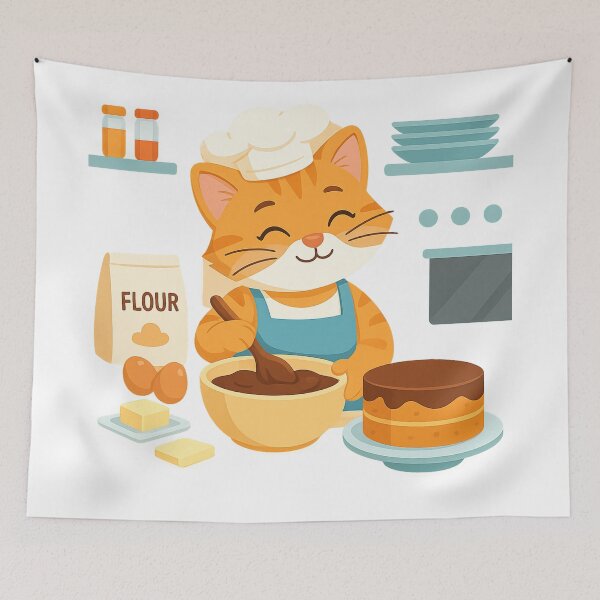 Item preview, Cat Bakes Cake designed and sold by Solocomp .